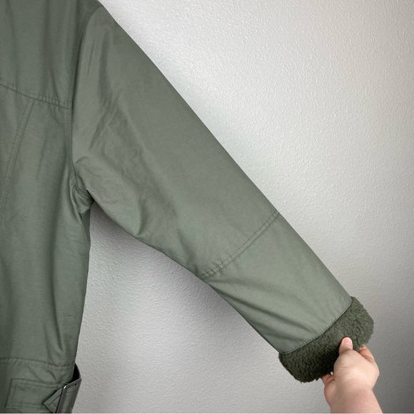 Old Navy Women's Large Sherpa-Lined Utility Jacket Dill Caper Green Coat - Picture 16 of 16